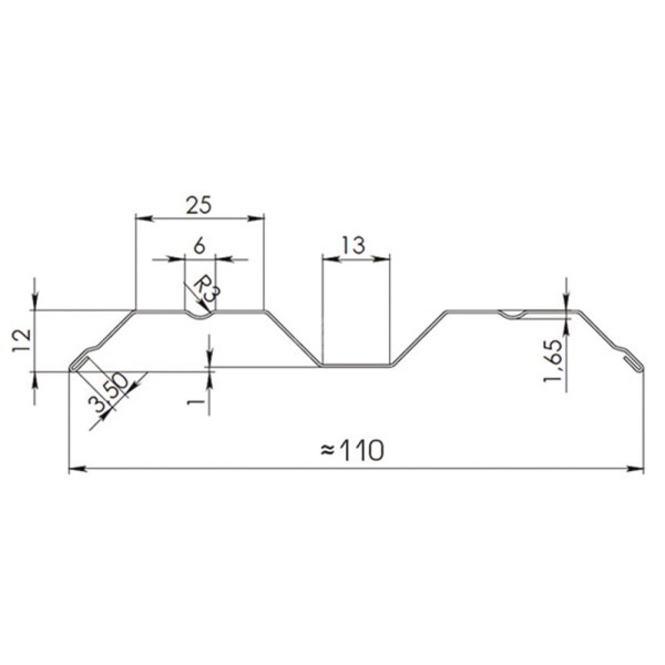 Евроштакетник М-образный фигурный 0.45 оцинкованный