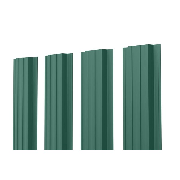 Евроштакетник П-образный прямой 0.5 Pural RAL 6005, зеленый мох