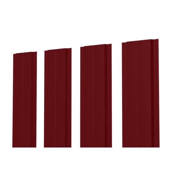 Евроштакетник В.К. прямой 0.5 Pural RAL 3005, винно-красный