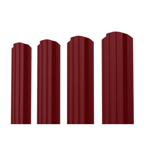 Евроштакетник П-образный фигурный 0.5 MAT RAL 3005, винно-красный