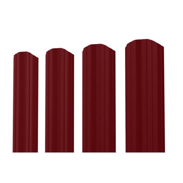 Евроштакетник М-образный фигурный 0.5 MAT RAL 3005, винно-красный