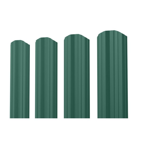 Евроштакетник М-образный фигурный 0.45 Полиэстер RAL 6005, зеленый мох