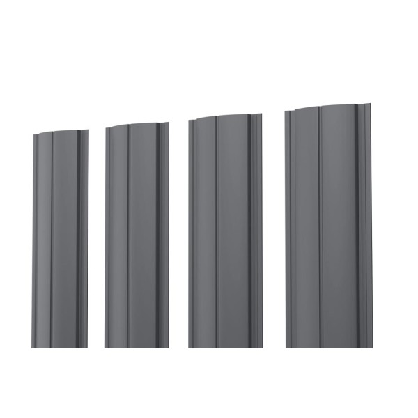 Евроштакетник ПД-образный прямой 0.45 Texture RAL 7024, графитовый серый