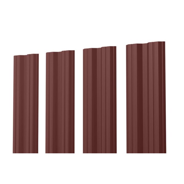 Евроштакетник М-образный 0.45 Texture RAL 8017, шоколадно-коричневый