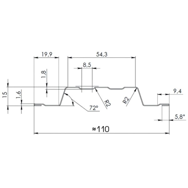 Евроштакетник П-образный фигурный 0.45 Texture RAL 8017, шоколадно-коричневый