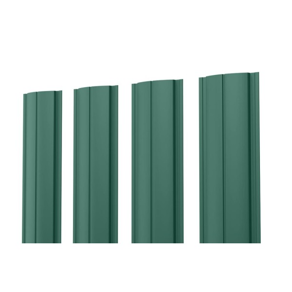 Евроштакетник ПД-образный прямой 0.5 Pural RAL 6005, зеленый мох