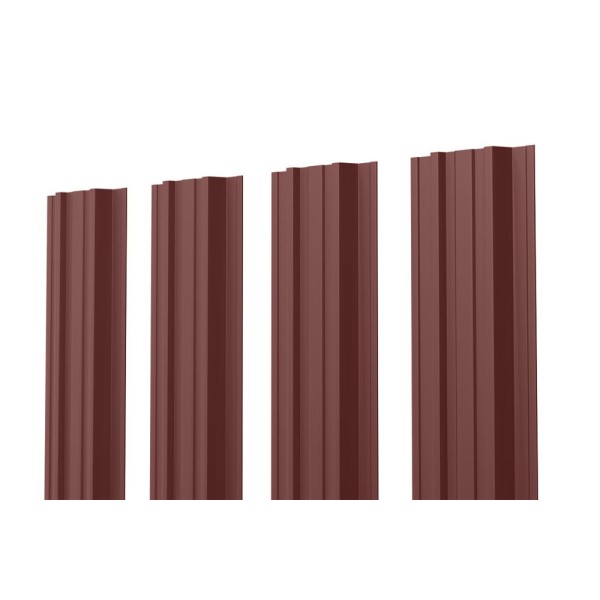 Евроштакетник П-Премиум прямой 0.45 Texture RAL 8017, шоколадно-коричневый