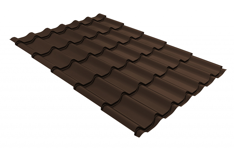 Металлочерепица Монтеррей 1180/1100 0.5 мм, RAL-8017, шоколадно-коричневый