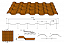 Металлочерепица Barsa 1180/1080 0.45 мм, RAL-8017, шоколадно-коричневый